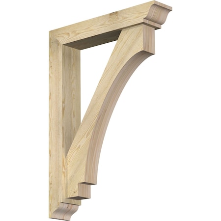 Ekena Millwork Imperial Traditional Rough Sawn Bracket w/ Offset Brace, Douglas Fir, 6"W x 30"D x 42"H BKT0604X30X42IMP01RDF